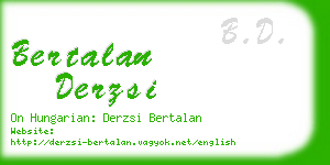 bertalan derzsi business card